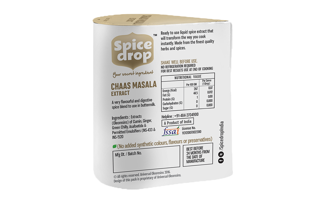 Spice Drop Chaas Masala Extract    Pack  5 millilitre